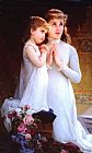 Emile Munier Two Girls Praying painting